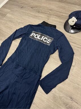 Police Costume XS S Spirit Halloween Jumpsuit Hat Set Cosplay